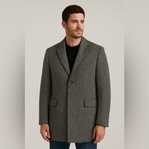 Braveman Men's Gray Herringbone Blazer/ Coat Size M
